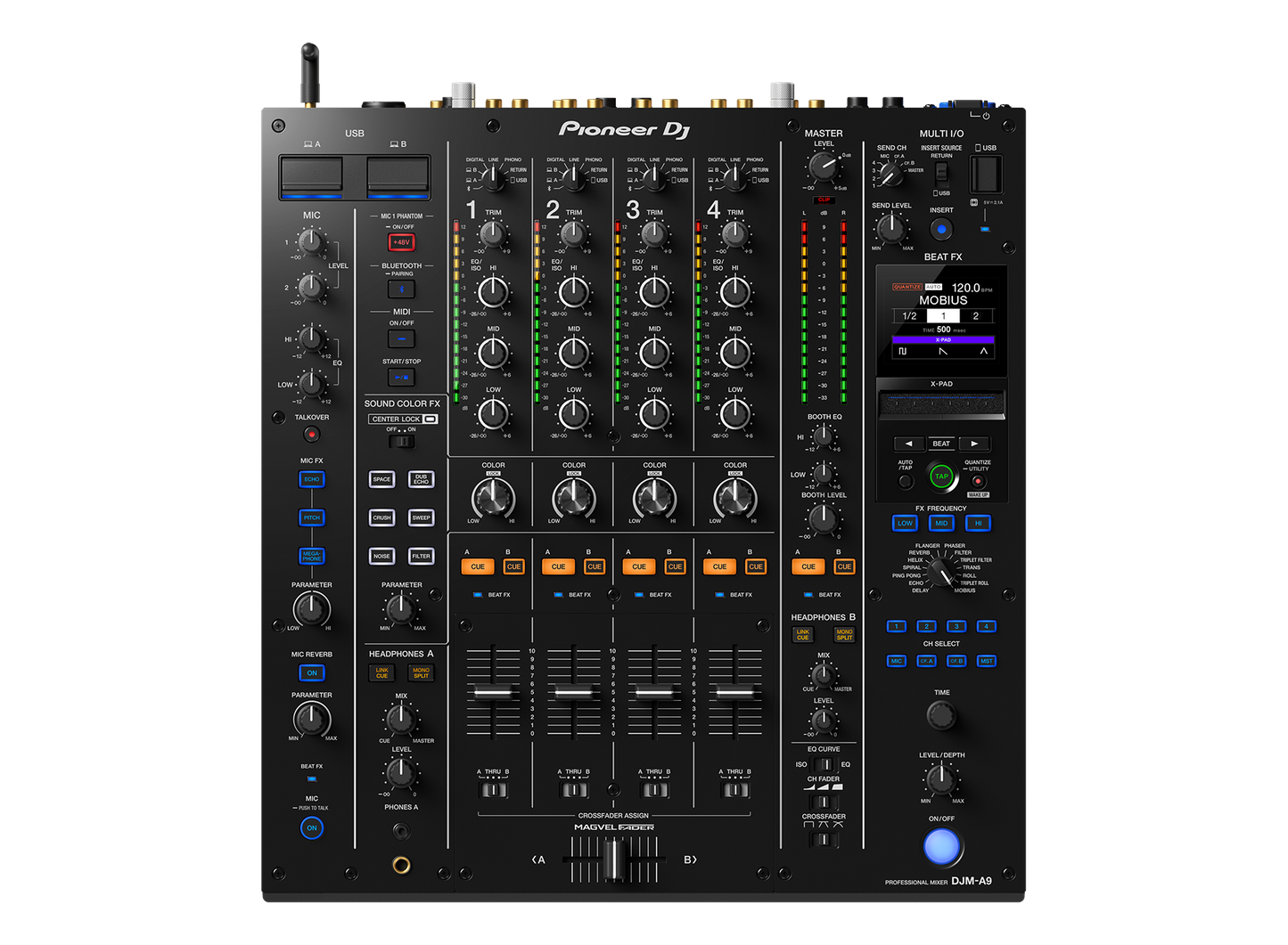 Pioneer DJ DJM‑A9 4‑Channel Professional DJ Mixer (Black)